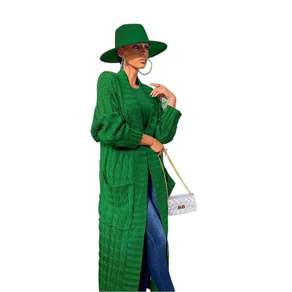 Green cardigan